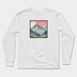 Sunset from Japanese Mountain View Long Sleeve T-Shirt